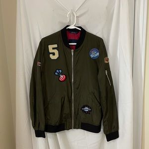 ZARA BOMBER JACKET WITH PATCHES